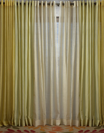 Calyz Yellow Linen Cotton Curtain - Image 2
